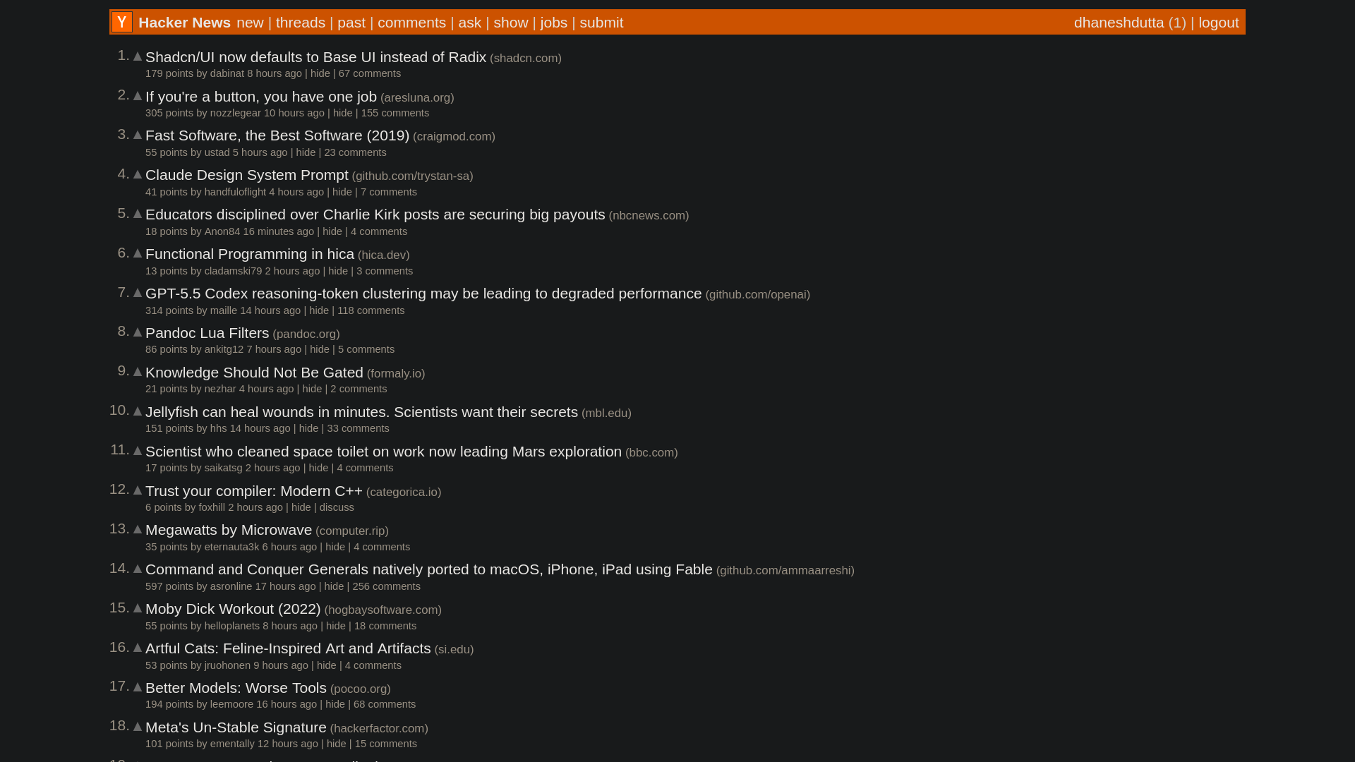 hacker news browser